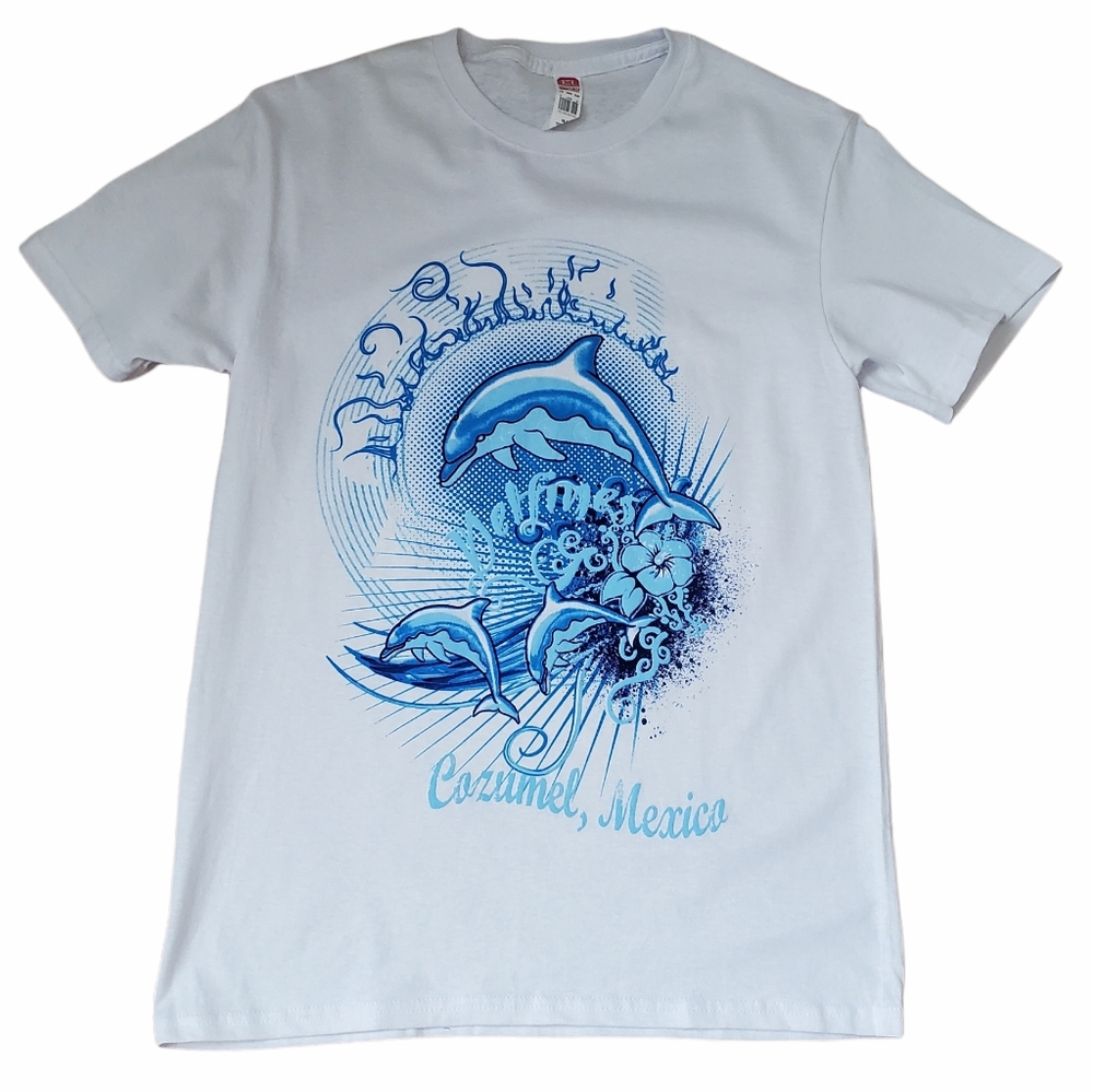 Cozumel Mexico T shirt Short Sleeve Dolphin Size Small Souvenir - Picture 1 of 5